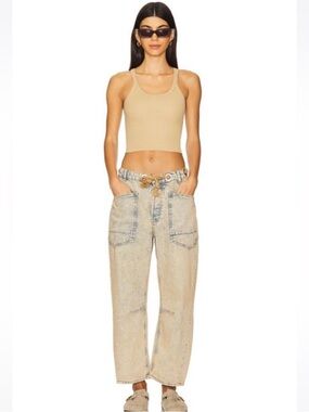 NWT Free People Moxie Low Slung Barrel Jeans in Cowboy Size 27